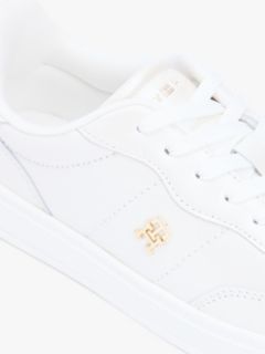 TH Monogram Metallic Trainers With Leather — White 6