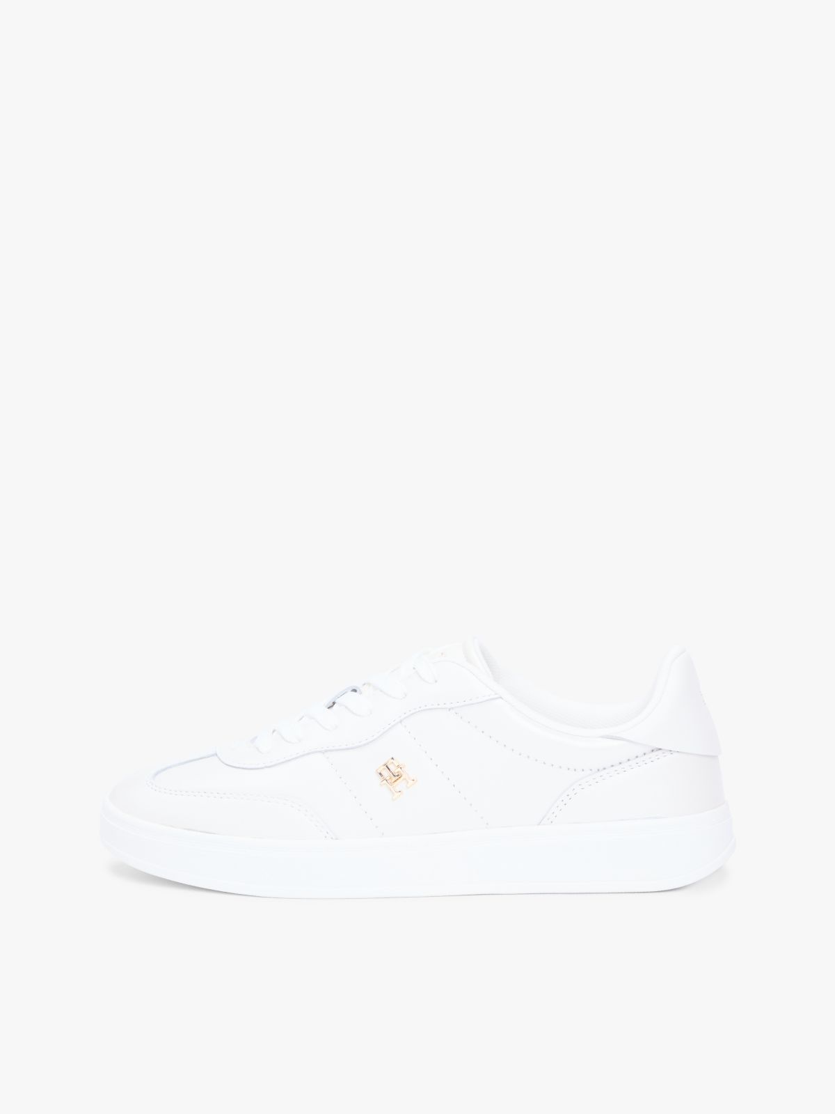 TH Monogram Metallic Trainers With Leather — White
