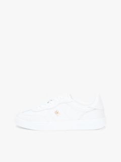 TH Monogram Metallic Trainers With Leather — White 7