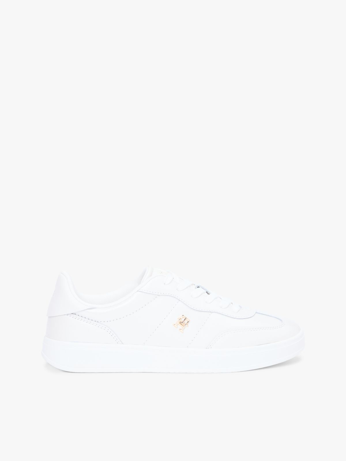 TH Monogram Metallic Trainers With Leather — White