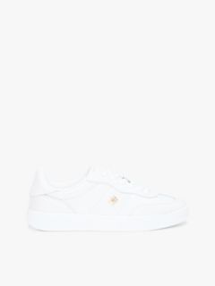 TH Monogram Metallic Trainers With Leather — White 1