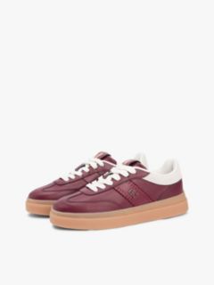 Leather TH Monogram Court Trainers — Brown 2