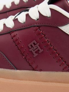 Leather TH Monogram Court Trainers — Brown 6