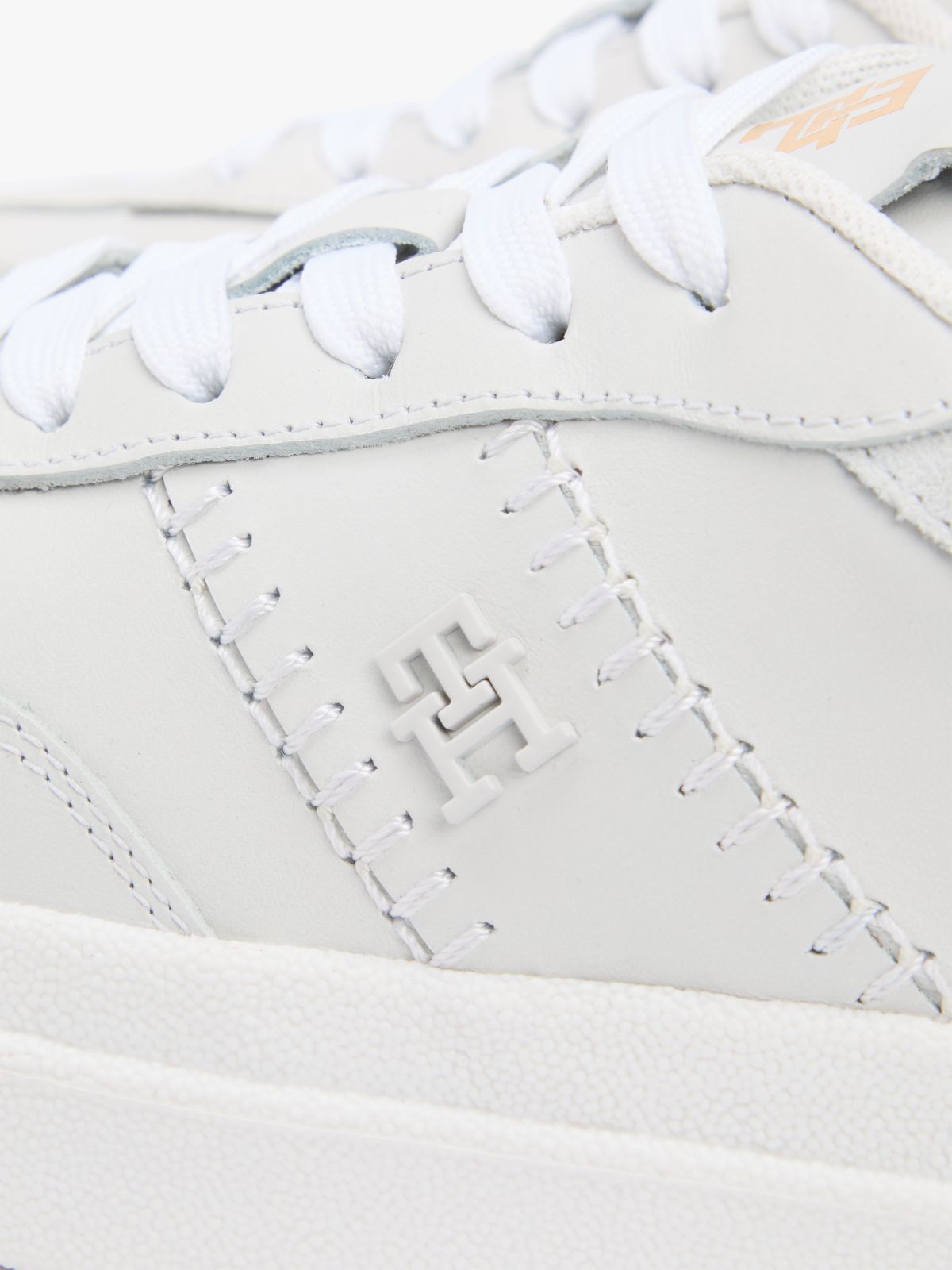 Leather TH Monogram Court Trainers — White