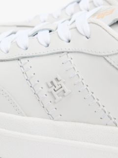 Leather TH Monogram Court Trainers — White 6