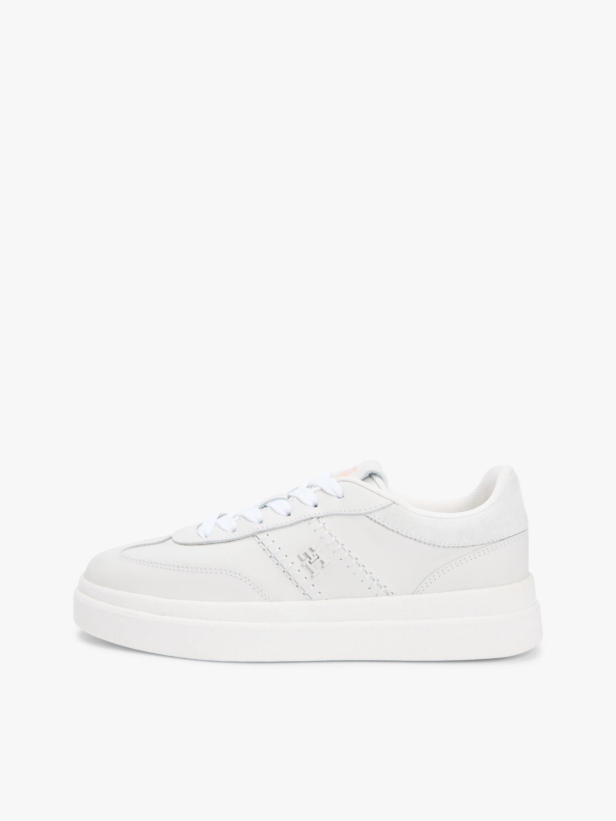 Leather TH Monogram Court Trainers — White