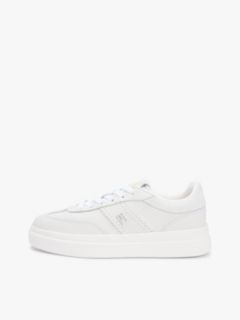 Leather TH Monogram Court Trainers — White 7