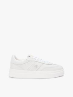 Leather TH Monogram Court Trainers — White 1