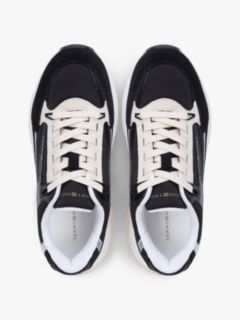 Suede Chunky Lace-Up Trainers — Black 3