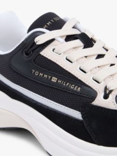 Suede Chunky Lace-Up Trainers — Black 6