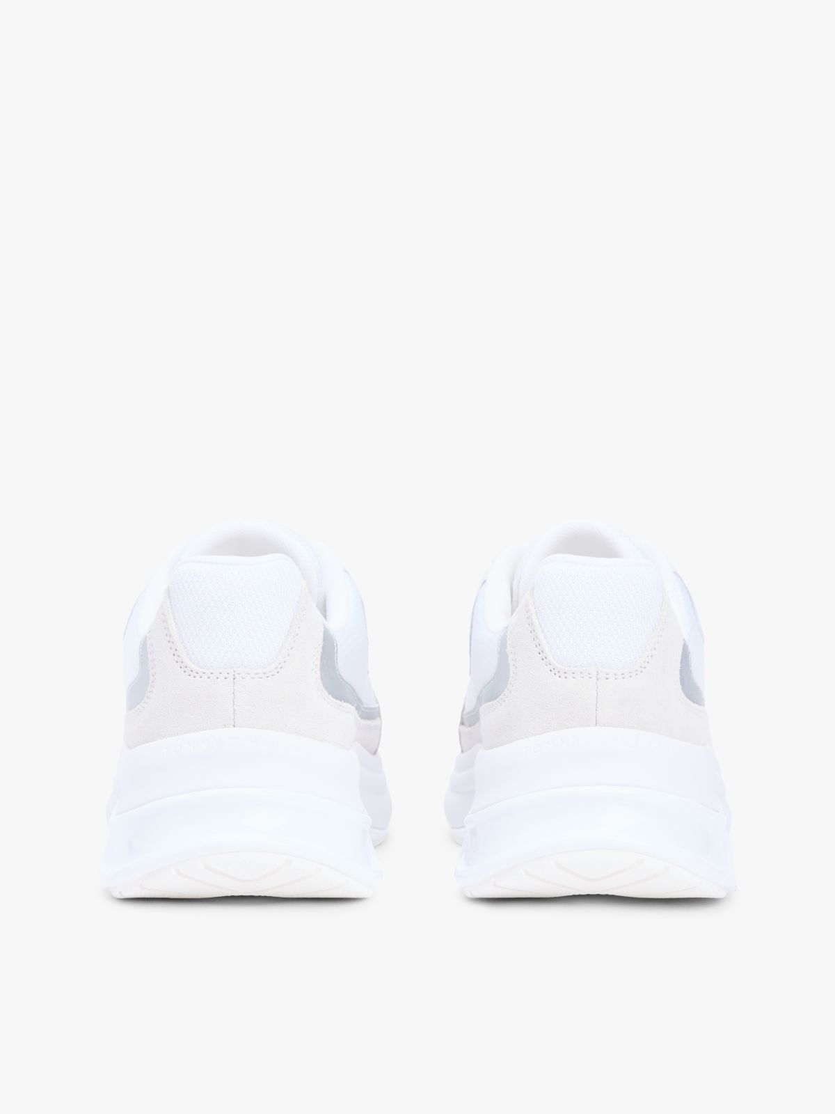 Suede Chunky Lace-Up Trainers — White