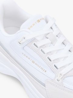 Suede Chunky Lace-Up Trainers — White 6
