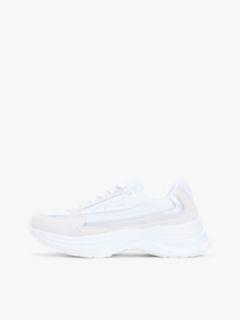 Suede Chunky Lace-Up Trainers — White 7