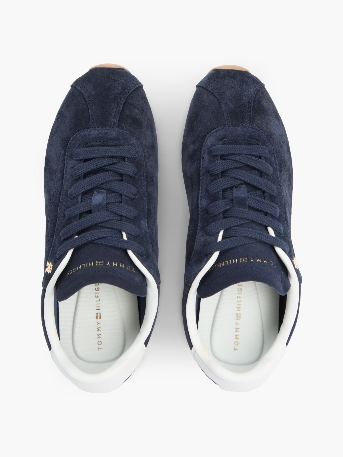 TH Monogram Suede Low Profile Trainers — Blue