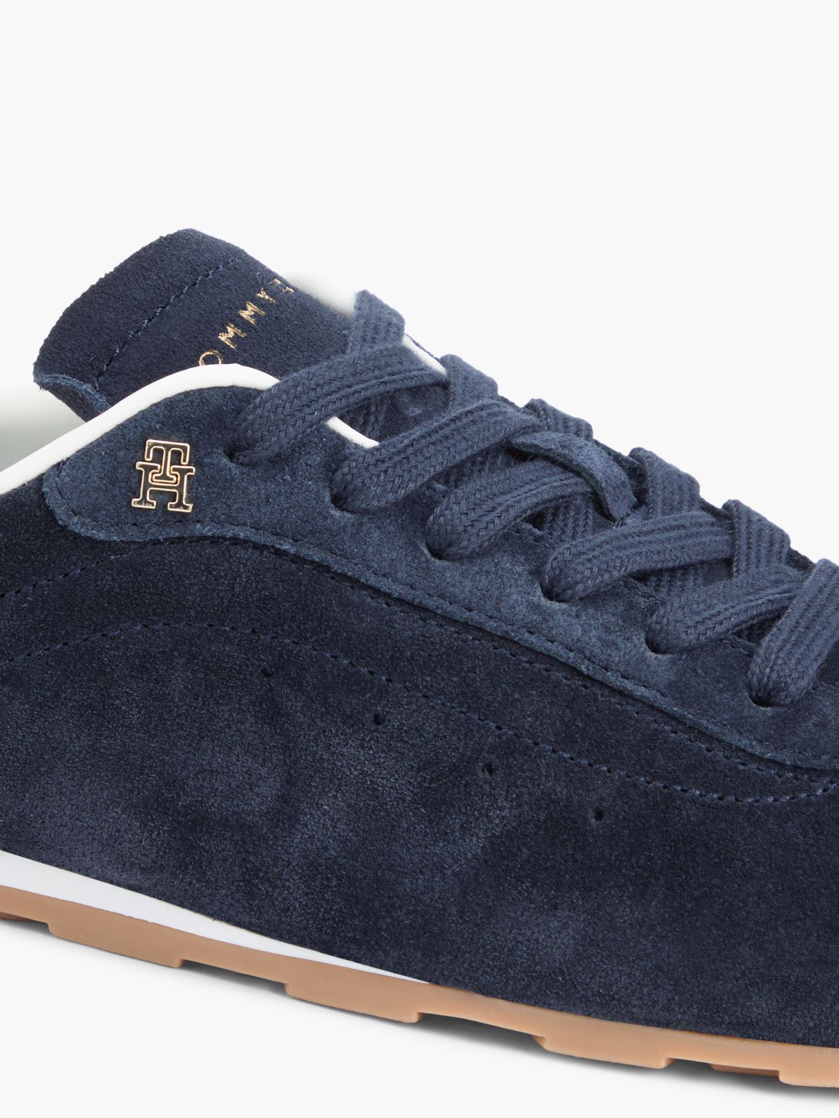TH Monogram Suede Low Profile Trainers — Blue