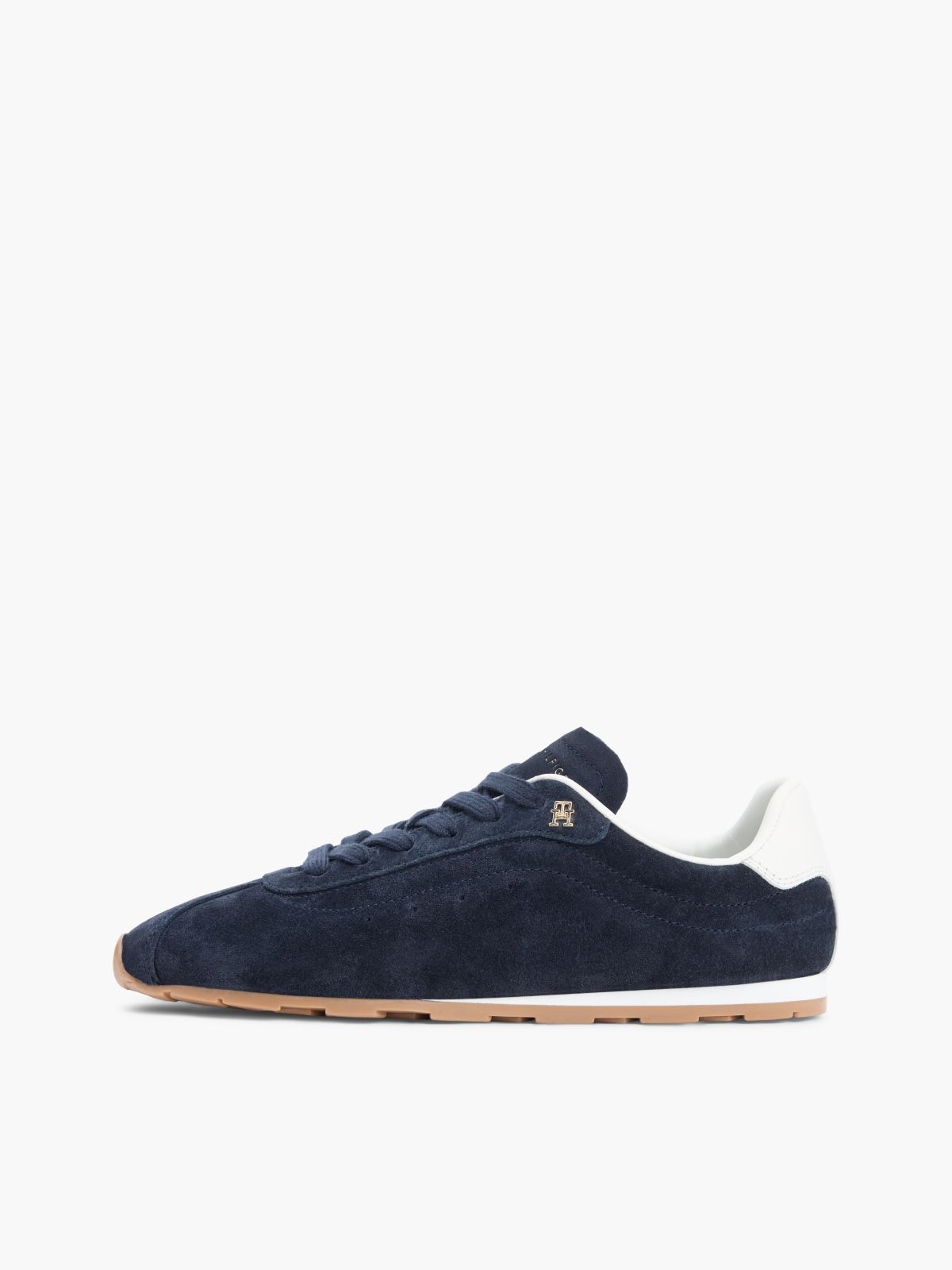 TH Monogram Suede Low Profile Trainers — Blue
