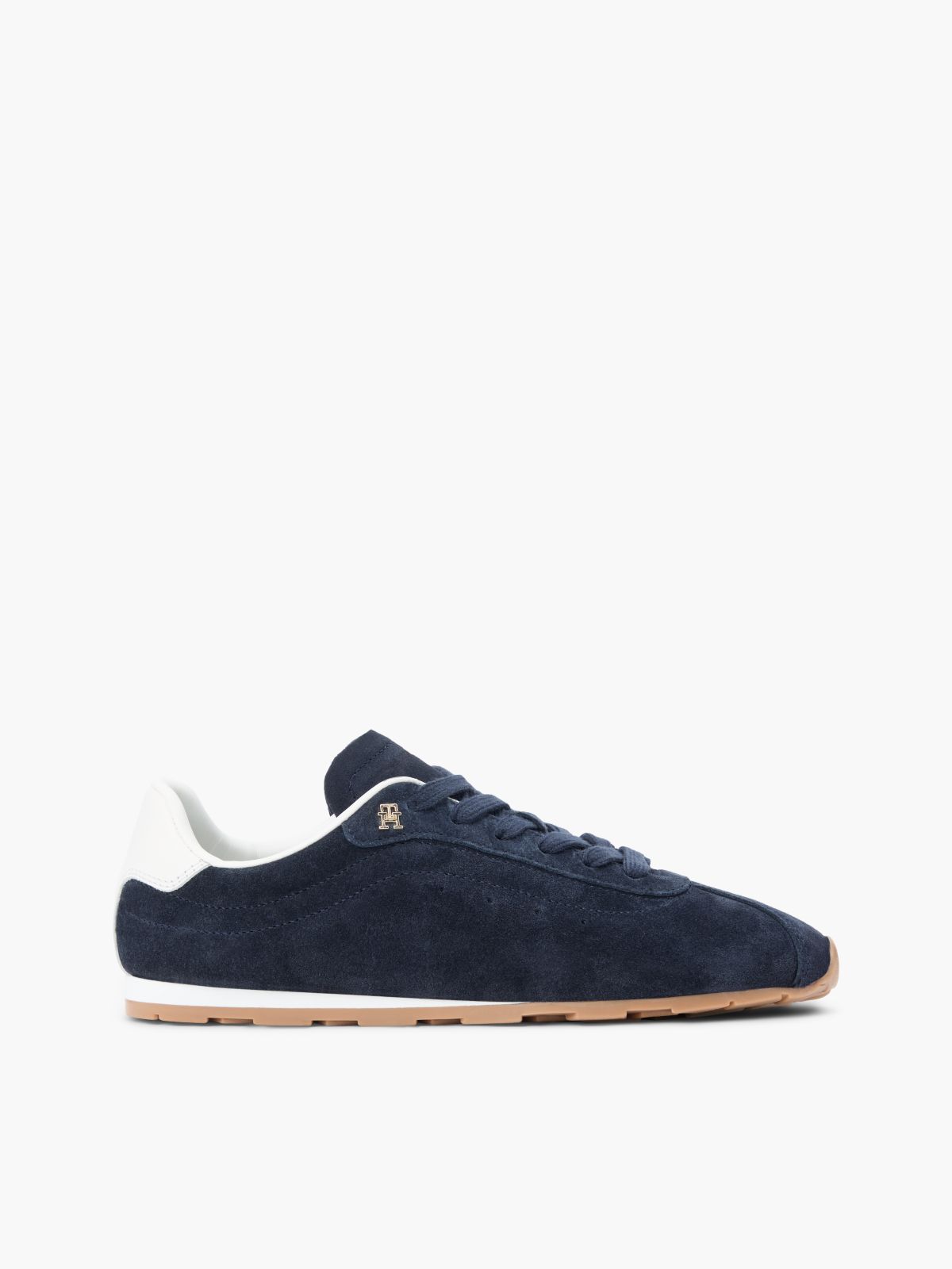 TH Monogram Suede Low Profile Trainers — Blue