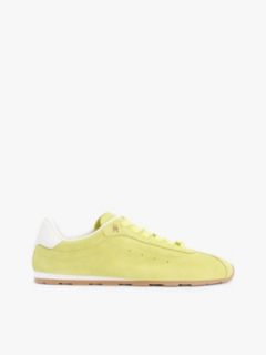 TH Monogram Suede Low Profile Trainers — Green 1