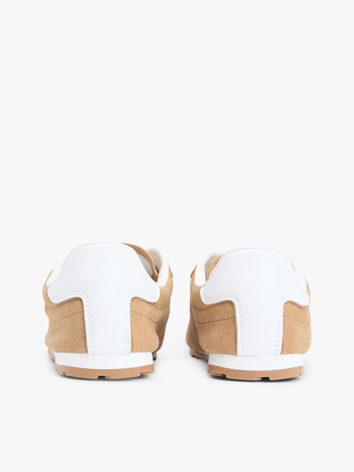 TH Monogram Suede Low Profile Trainers — Khaki