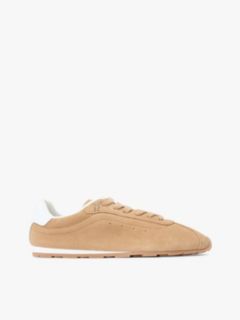 TH Monogram Suede Low Profile Trainers — Khaki 1