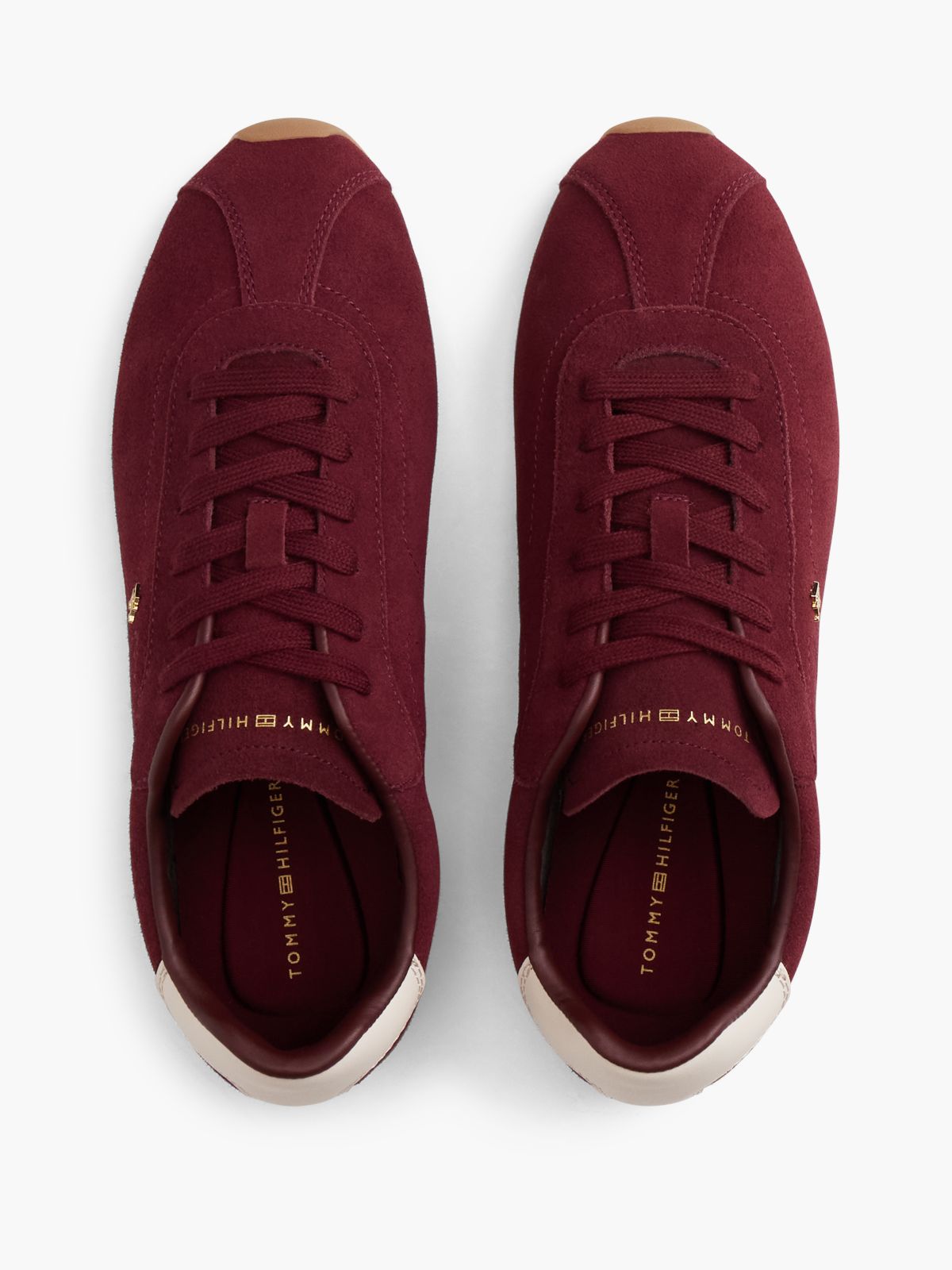 TH Monogram Suede Low Profile Trainers — Red