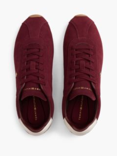 TH Monogram Suede Low Profile Trainers — Red 3