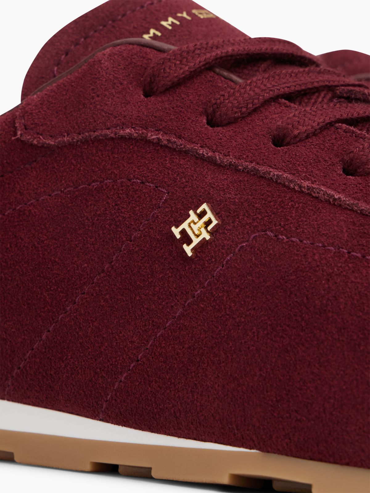 TH Monogram Suede Low Profile Trainers — Red