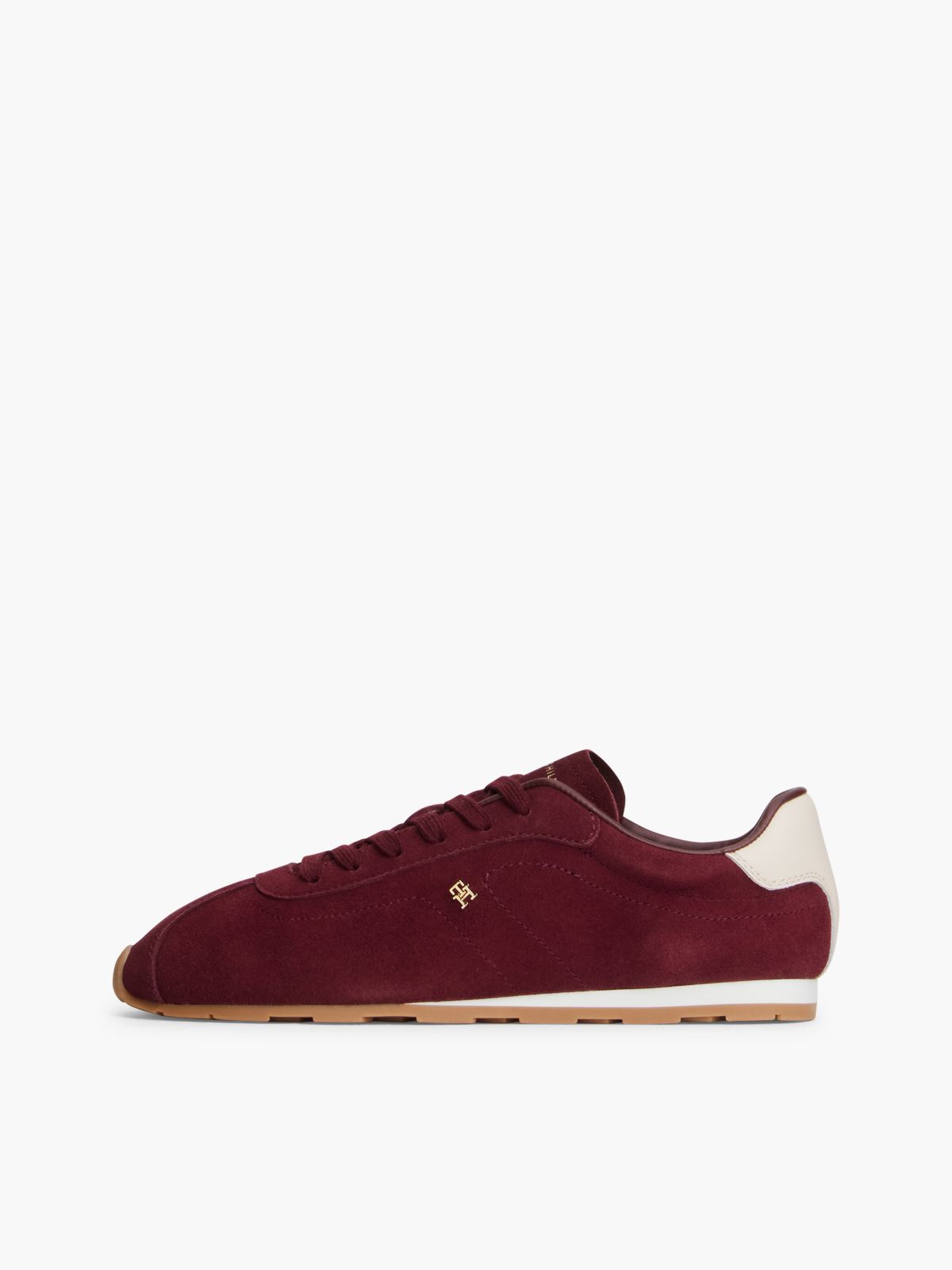 TH Monogram Suede Low Profile Trainers — Red