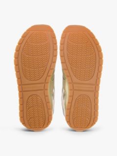 Mixed Texture Metallic Trainers With Leather — Gold 5