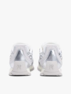 Mixed Texture Metallic Trainers With Leather — Grey 4