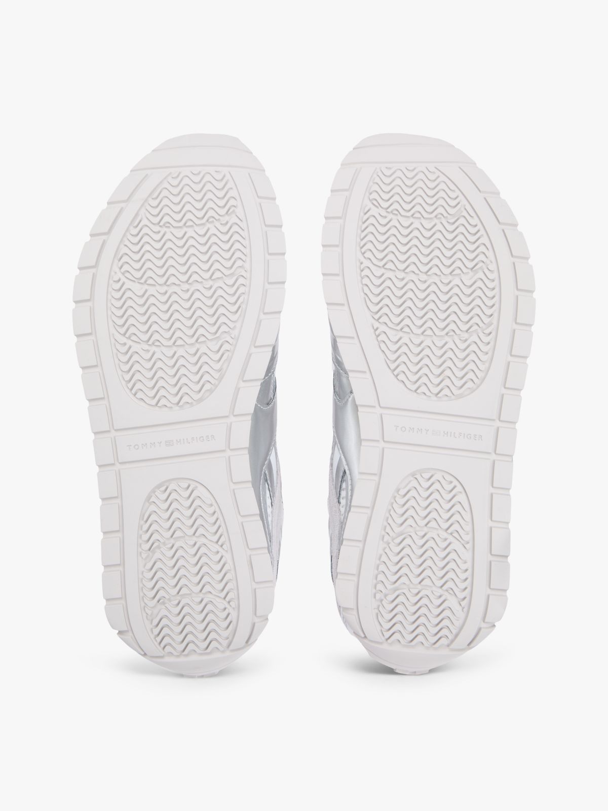 Mixed Texture Metallic Trainers With Leather — Grey