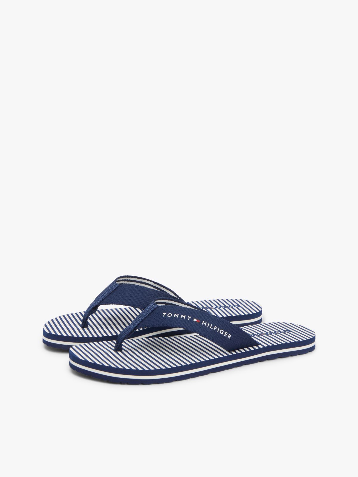 Webbing Strap Ithaca Stripe Flip-Flops — Blue