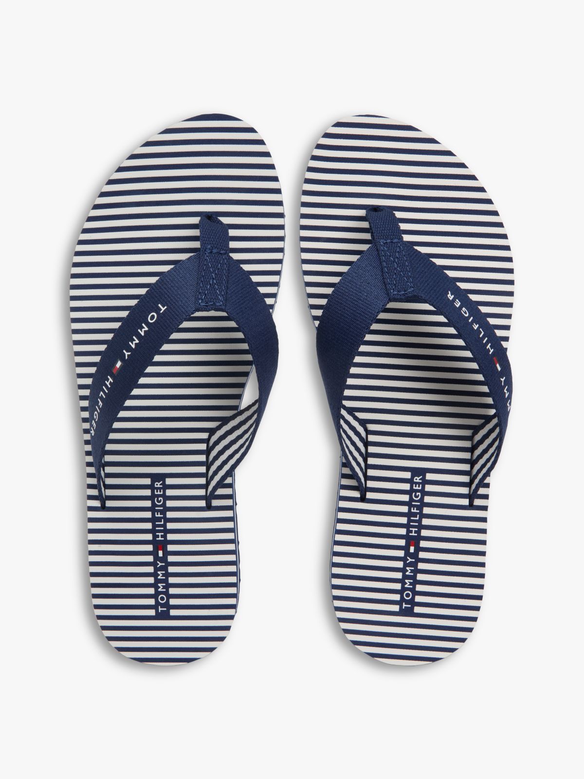 Webbing Strap Ithaca Stripe Flip-Flops — Blue