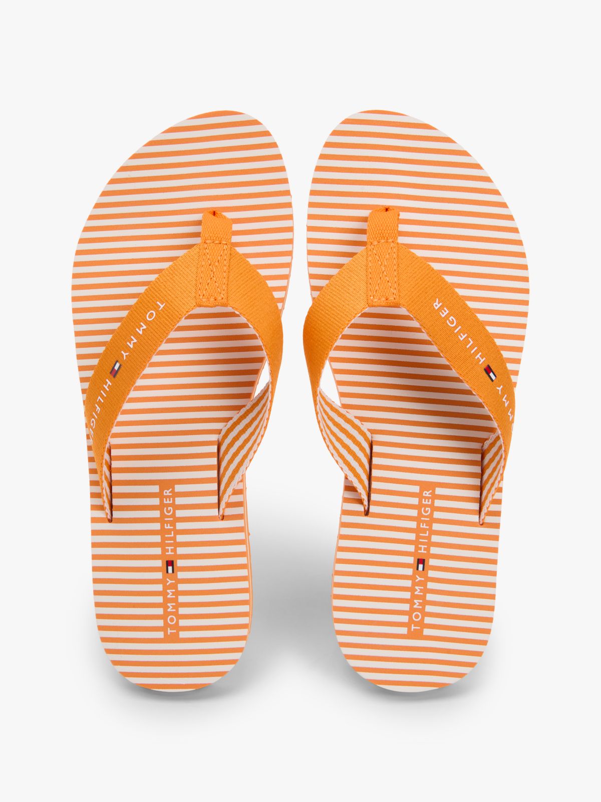 Webbing Strap Ithaca Stripe Flip-Flops — Orange