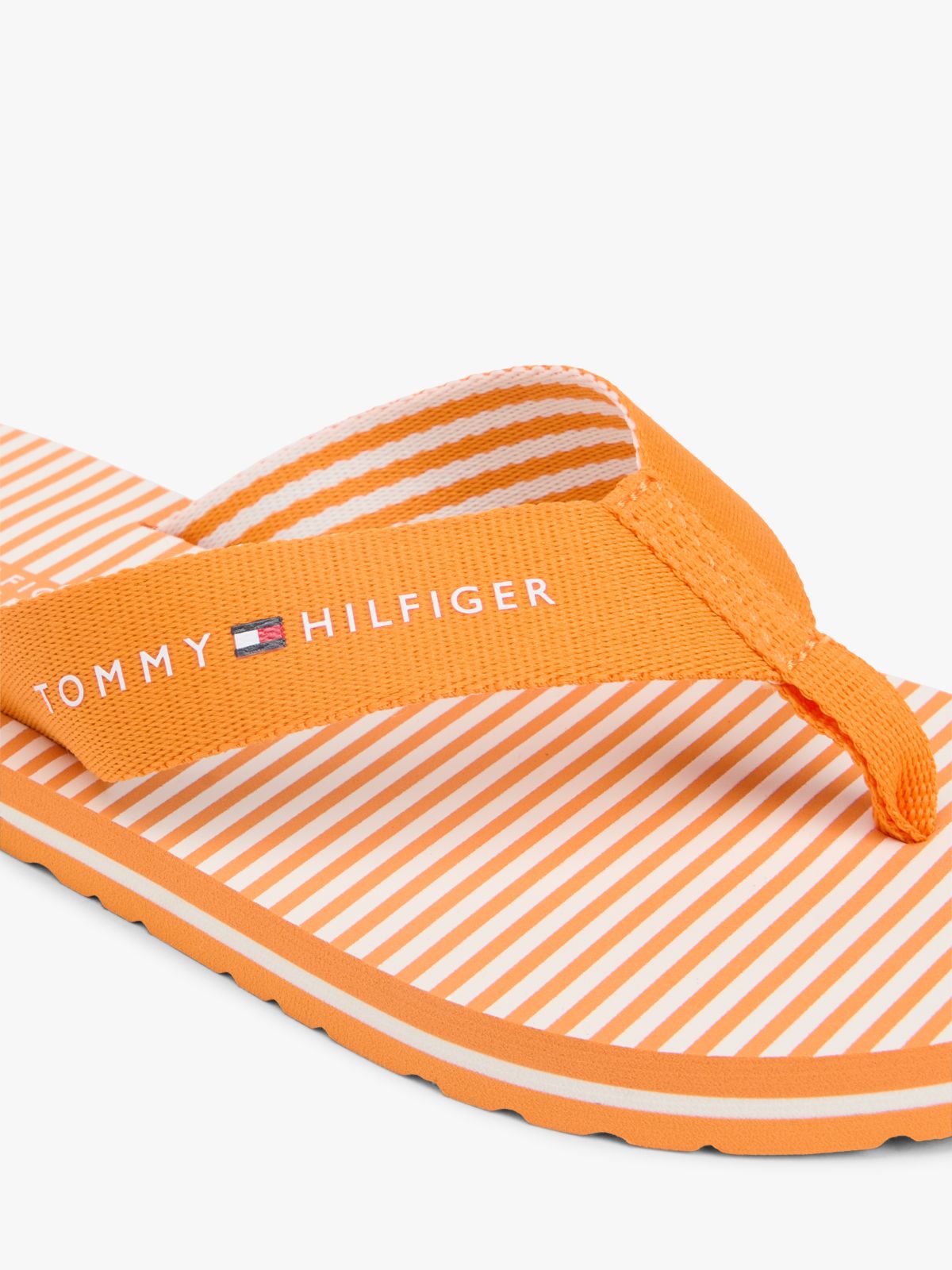 Webbing Strap Ithaca Stripe Flip-Flops — Orange