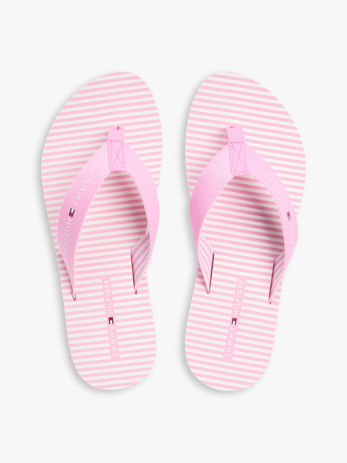 Webbing Strap Ithaca Stripe Flip-Flops — Pink