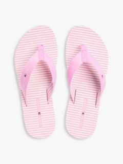 Webbing Strap Ithaca Stripe Flip-Flops — Pink 3