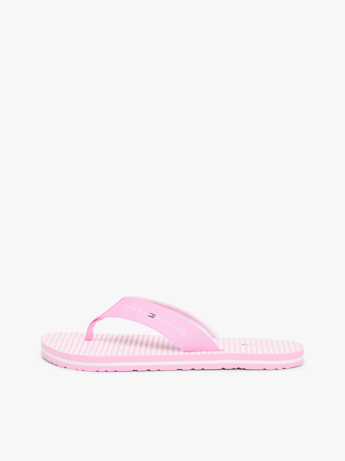 Webbing Strap Ithaca Stripe Flip-Flops — Pink