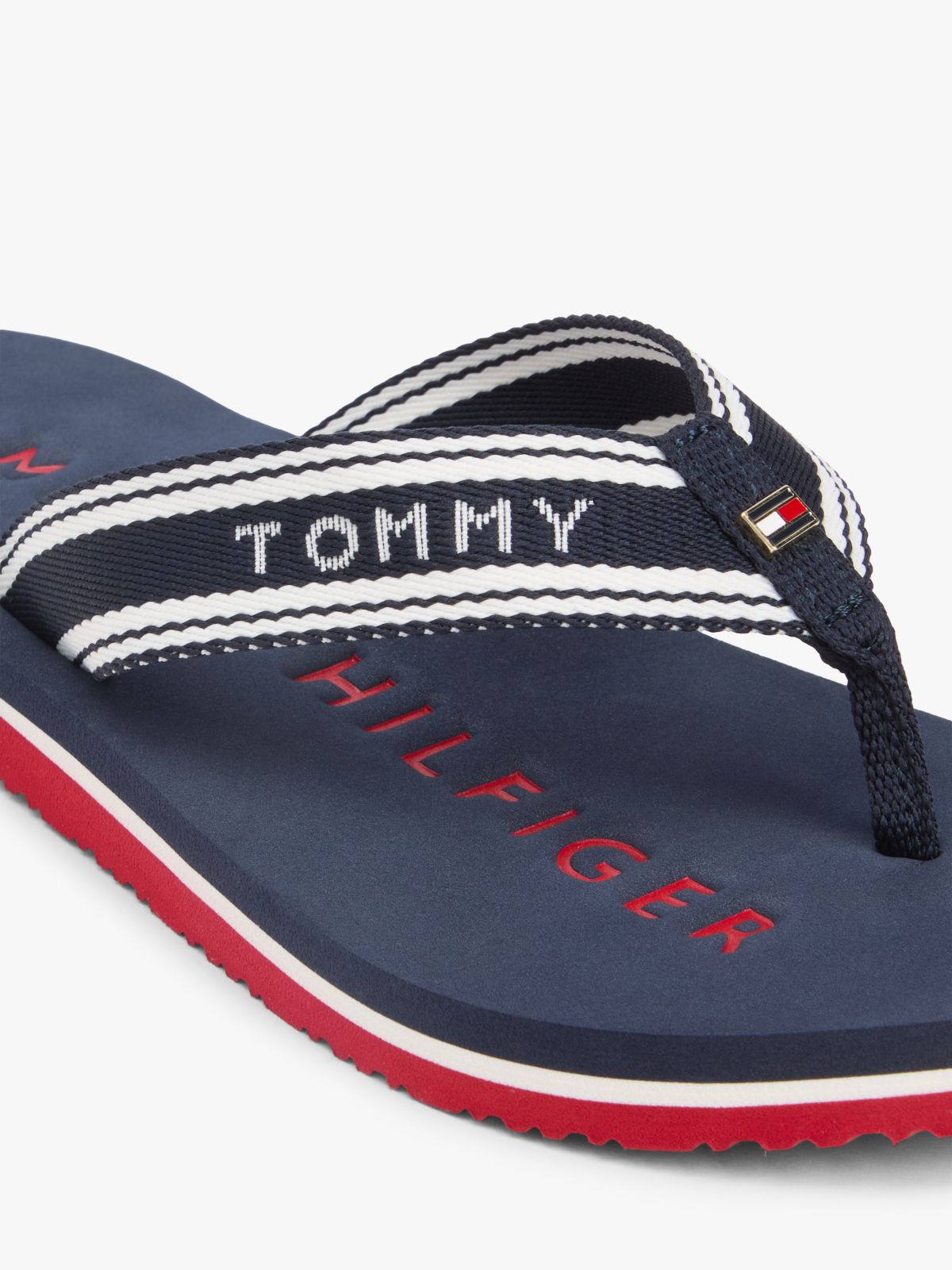 Webbing Strap Signature Flip-Flops — Blue