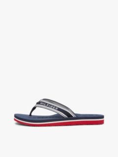 Webbing Strap Signature Flip-Flops — Blue 7