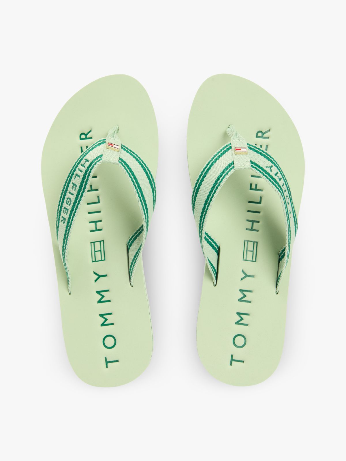 Webbing Strap Signature Flip-Flops — Green