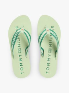 Webbing Strap Signature Flip-Flops — Green 3