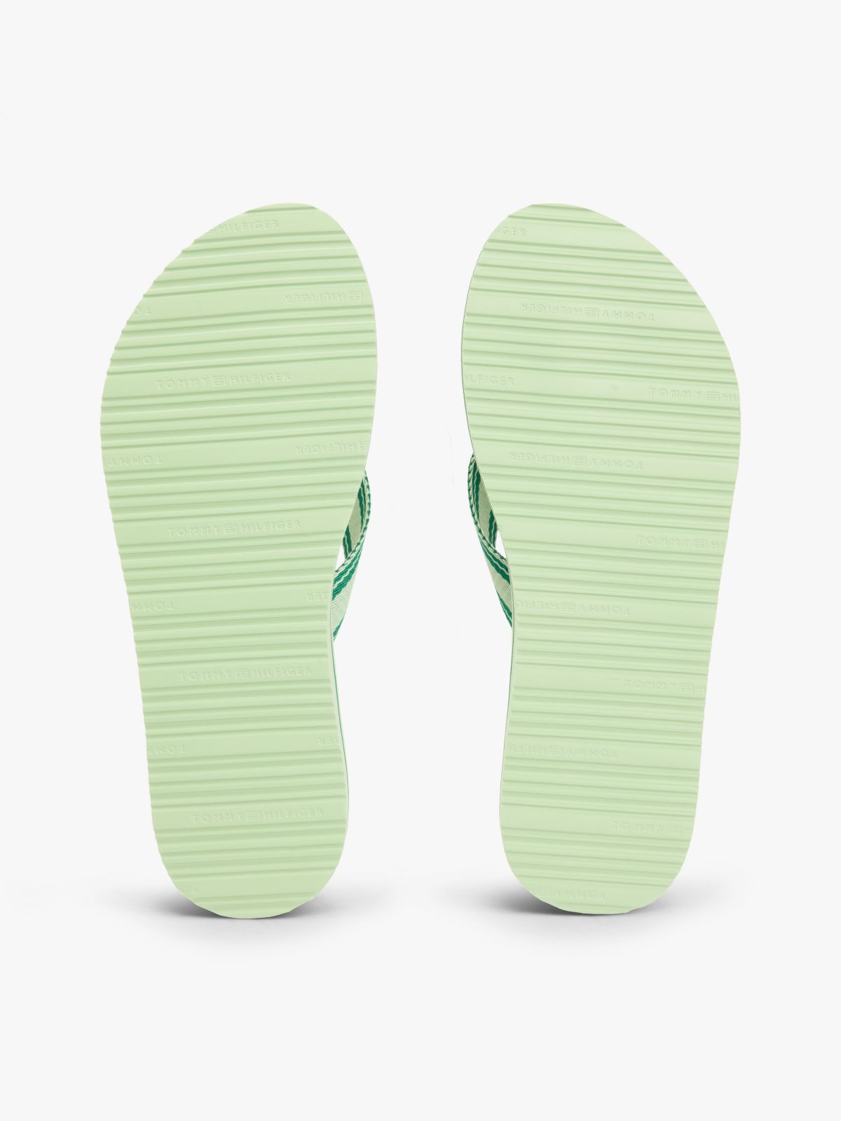 Webbing Strap Signature Flip-Flops — Green