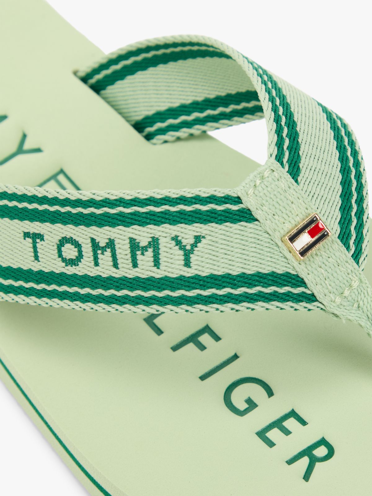 Webbing Strap Signature Flip-Flops — Green