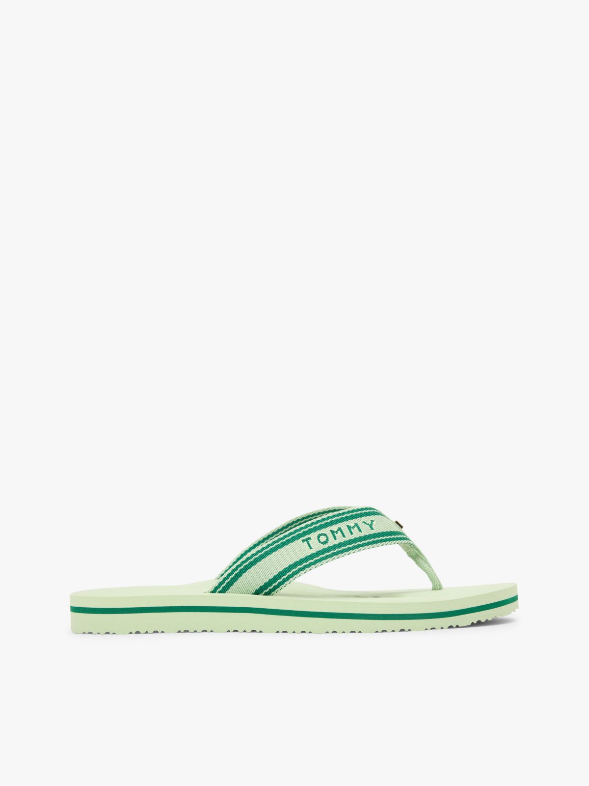 Webbing Strap Signature Flip-Flops — Green