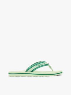 Webbing Strap Signature Flip-Flops — Green 1