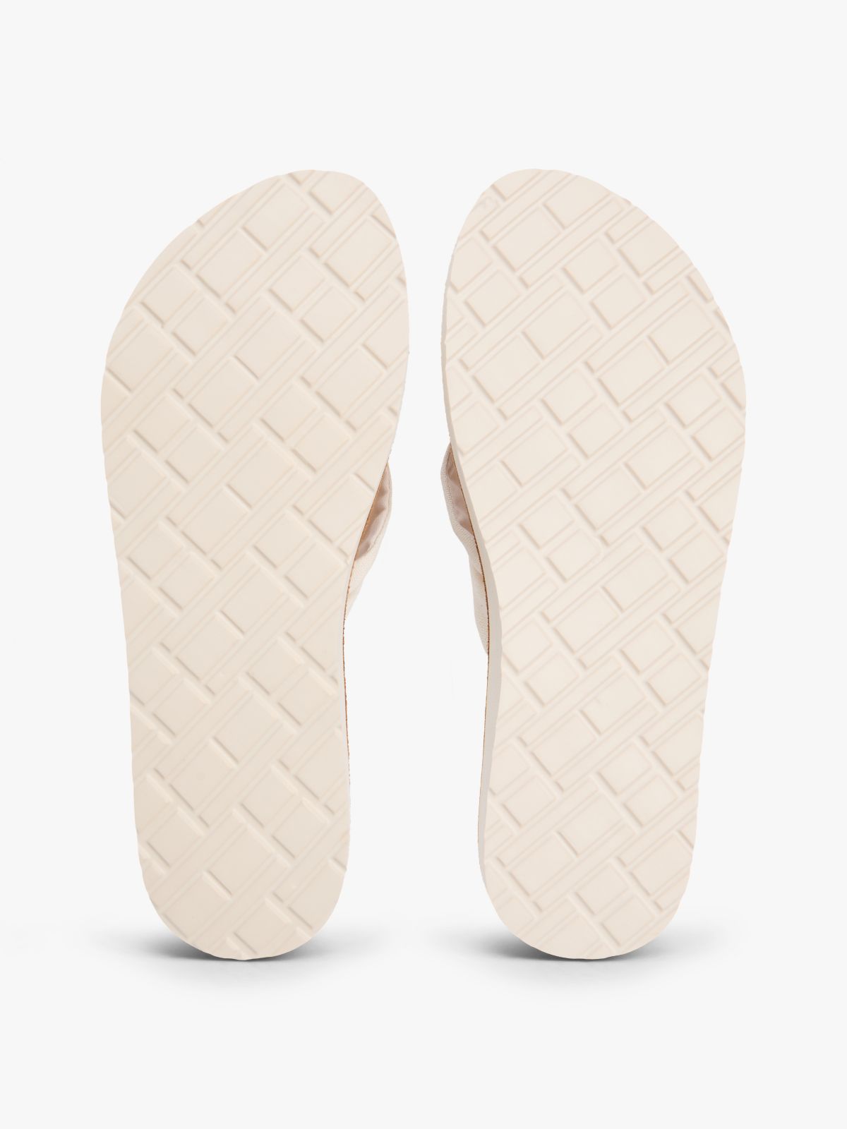 TH Monogram Plaque Hemp Flip-Flops — Beige