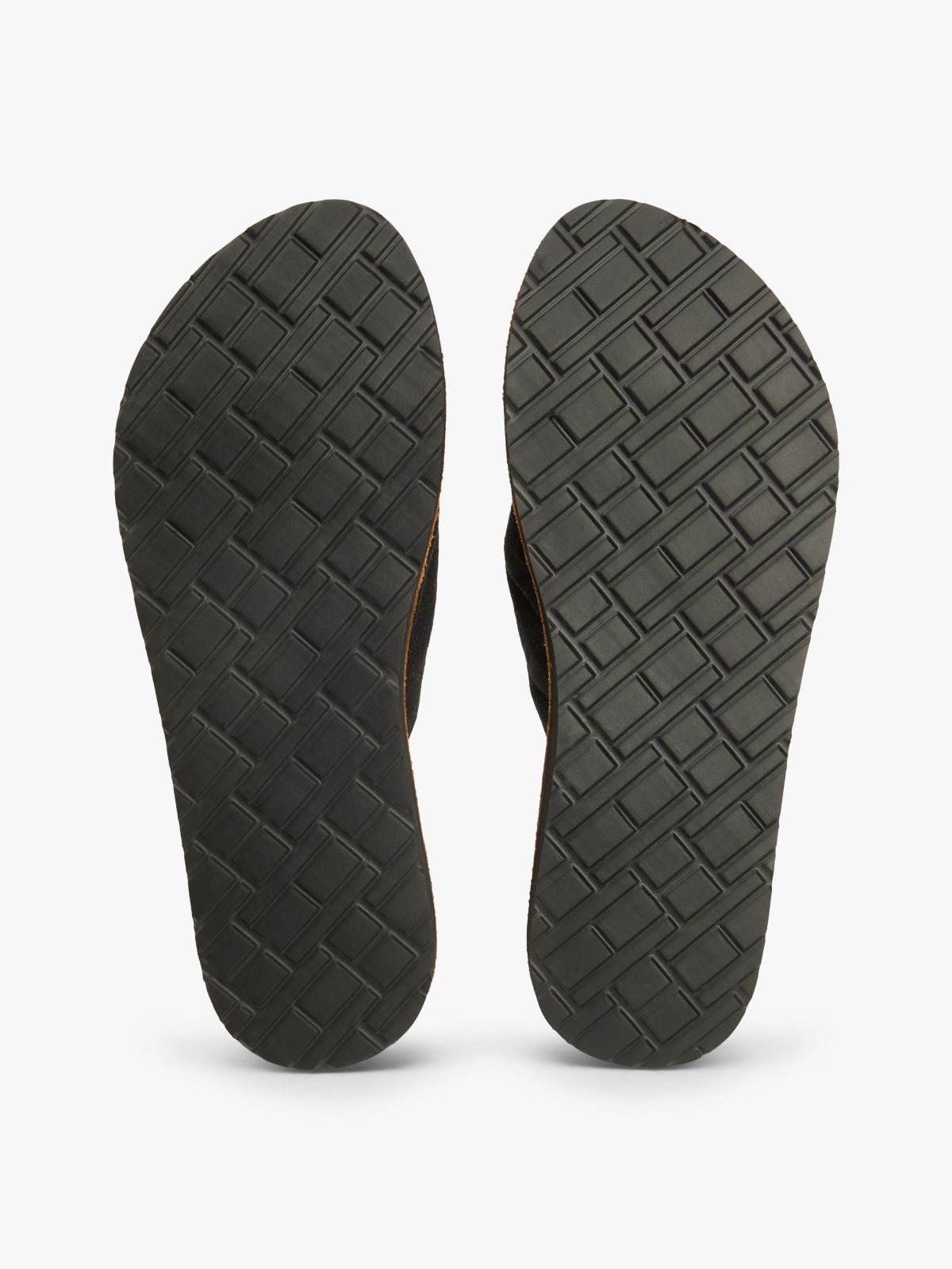 TH Monogram Plaque Hemp Flip-Flops — Black
