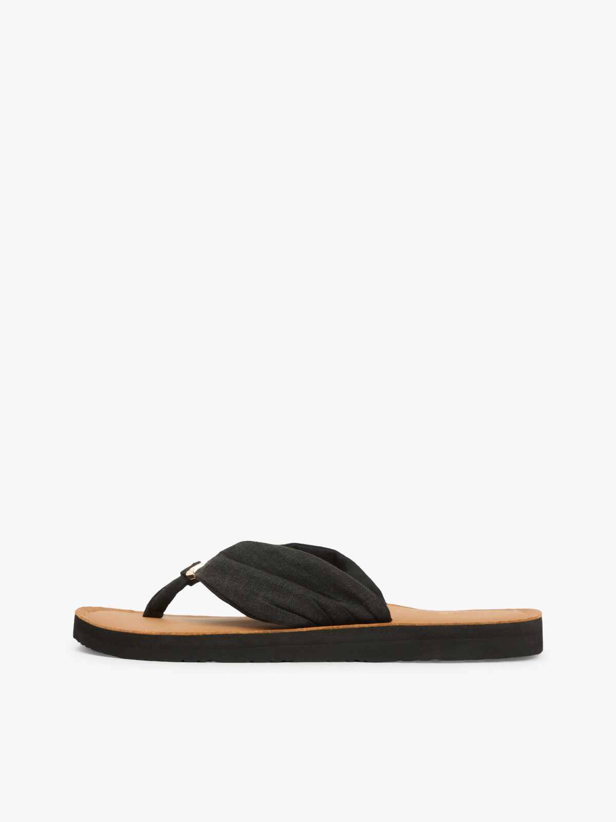 TH Monogram Plaque Hemp Flip-Flops — Black