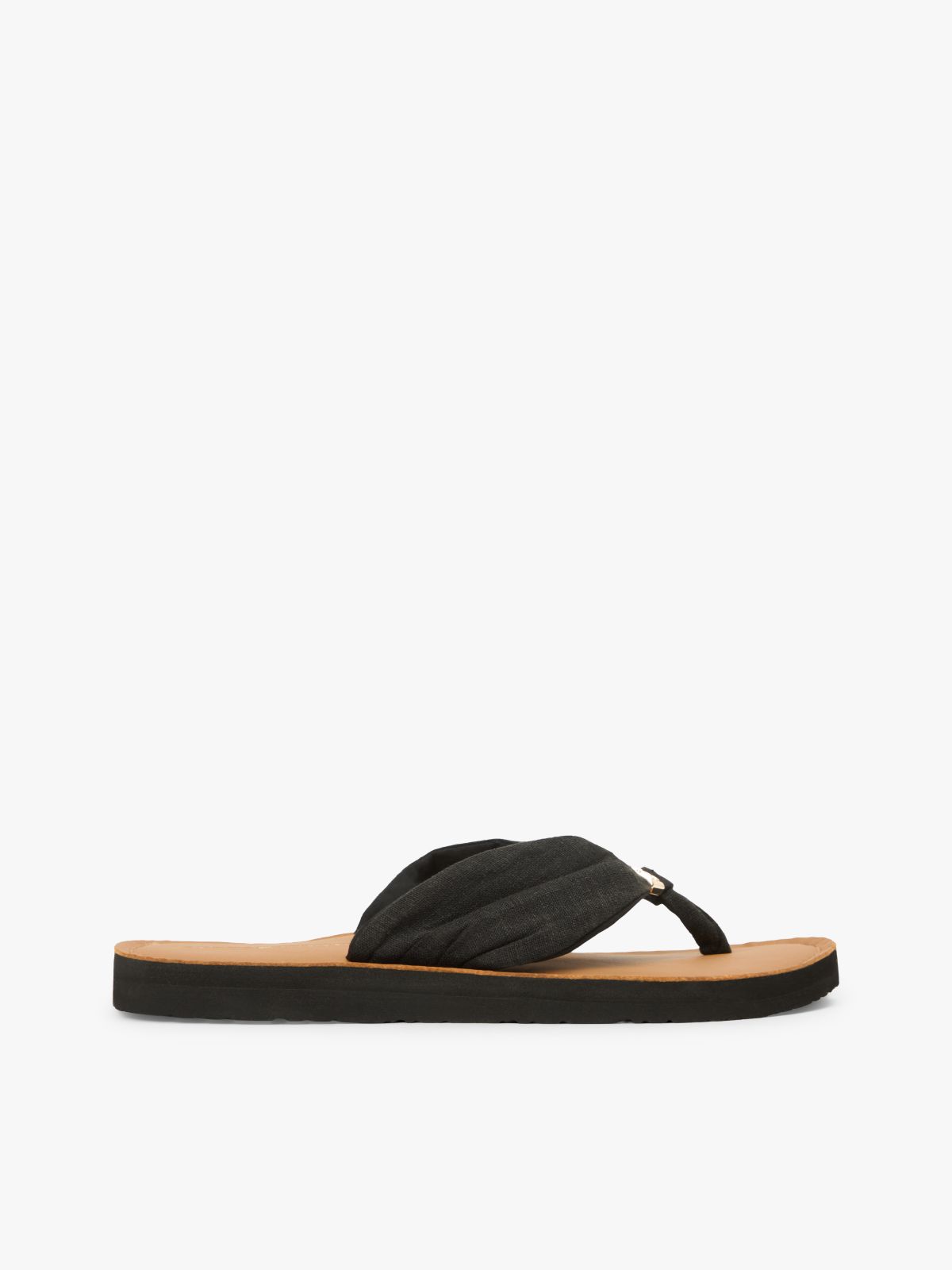 TH Monogram Plaque Hemp Flip-Flops — Black